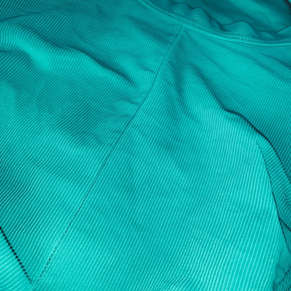 Vintage Women's Teal Ribbed One Piece Retro Bathing Swim Suit - Picture 9 of 10